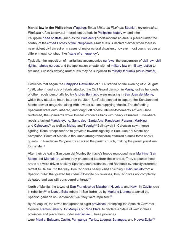 essay about martial law tagalog Martial law essay